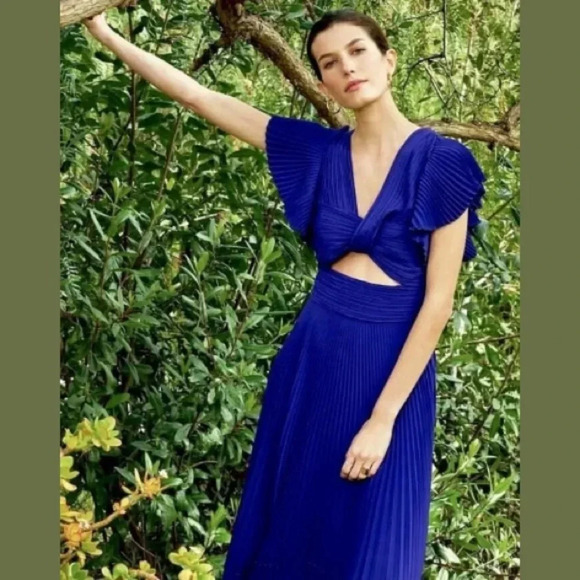 A.L.C. NWT Sorrento Accordion Pleated Midi Dress - Picture 2 of 10